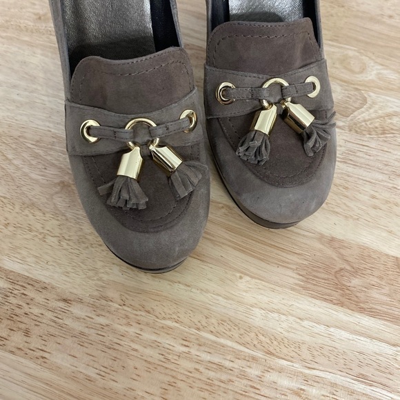 Stuart Weitzman Suede Tassup Moc Oxford Tassel Platform Heels, Women’s Size 7.5 - Picture 10 of 13